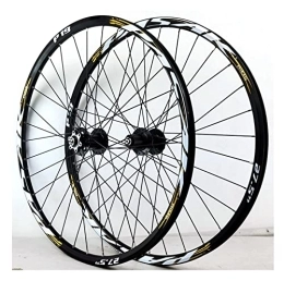 QHYRZE Mountain Bike Wheel QHYRZE Mountain Bike Wheelset 26 / 27.5 / 29 Inch MTB Rim Disc Brake Quick Release Cycling Wheels 32H Hub For 7 8 9 10 11 12 Speed Cassette 2050g (Color : Yellow, Size : 27.5'')