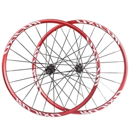 QHYRZE Spares QHYRZE Mountain Bike Wheelset 26" 27.5" 29" MTB Bicycle Disc Brake Wheel Set 24H Rim Bolt On Hub Fit 7 8 9 10 11 Speed Cassette 1920g (Color : Red, Size : 27.5'')