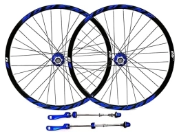 QHYRZE Mountain Bike Wheel QHYRZE Mountain Bike Wheelset 26" 27.5" 29" MTB Rim Disc Brake Bicycle Wheelset Quick Release Wheels 32H Hub For 7 8 9 10 11 12 Speed Cassette 2055g (Color : Blue, Size : 27.5'')