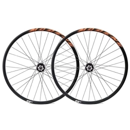 QHYRZE Mountain Bike Wheel QHYRZE Mountain Bike Wheelset 26" 27.5" 29" MTB Rim Disc Brake Wheels Quick Release Bicycle Wheelset 32H Hub For 7 8 9 10 11 12 13 Speed Cassette 2055g (Color : Orange, Size : 26'')