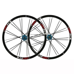 QHYRZE Mountain Bike Wheel QHYRZE Mountain Bike Wheelset 26" Bicycle Rim Disc Brake MTB Wheels Quick Release 24H Hub For 7 8 9 10 Speed Cassette 2342g (Color : Black, Size : 26'')