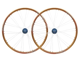 QHYRZE Mountain Bike Wheel QHYRZE Mountain Bike Wheelset 26" Bicycle Rim Disc Brake Quick Release Wheels 24 / 28H Hub For 7 8 9 10 Speed Cassette 2120g (Color : Gold, Size : 26'')
