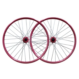 QHYRZE Spares QHYRZE Mountain Bike Wheelset 26" Disc Brake Rim MTB Quick Release Wheels 32H QR Hub For 7 8 9 Speed Cassette Bicycle Wheelset 2359g (Color : Red, Size : 26'')