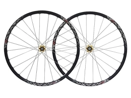 QHYRZE Spares QHYRZE Mountain Bike Wheelset 26" MTB Rim Bicycle Quick Release Disc Brake Wheels 24H Straight Pull Hub For 7 8 9 10 Speed Cassette 1958g (Color : Gold, Size : 26'')