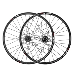 QHYRZE Spares QHYRZE Mountain Bike Wheelset 26" Rim Disc Brake QR Quick Release MTB Wheels 32H Hub For 7 / 8 / 9 / 10 Speed Cassette Bicycle Wheelset 2267g (Color : Black, Size : 26'')