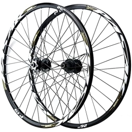 QHYRZE Spares QHYRZE MTB Rim 26" 27.5" 29" Mountain Bike Disc Brake Wheelset Bicycle Front Rear Quick Release Wheels Hub 32 Holes For 7 8 9 10 11 12 Speed Cassette 2035g (Color : Gold, Size : 27.5'')