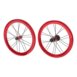 QITERSTAR Mountain Bike Wheelset, Front 2 Rear 4 Bearings Excellent Performance Stable Driving Bicycle Wheelset for Folding Bike(red)