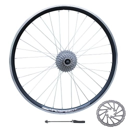 Madspeed7 Mountain Bike Wheel QR 26" (ETRTO 559x19) MTB Mountain Bike REAR Wheel + 9 speed Freewheel (13-32t) + 160mm Disc Rotor - Sealed Bearing (6 Bolt) Disc Brake Hub (Very Smooth hub) - Double Wall – 32x Silver Spokes