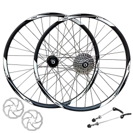 Madspeed7 Mountain Bike Wheel QR 26" (ETRTO 559x20) MTB Mountain Bike Disc Wheel Set + 10 Speed Cassette (11-36t) + 160mm Disc Brake Rotors - Taiwan Sealed Bearings (6 Bolt) Disc Brake Hubs - Tubeless Compatible - 1 YEAR WARRANTY*