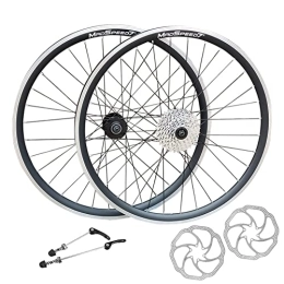Madspeed7 Mountain Bike Wheel QR 29" 29er (ETRTO 622x19) MTB Mountain Bike Wheel Set + 10 Speed Cassette (11-36t) + 160mm Disc Brake Rotors - Sealed Bearings Hubs (Very Smooth Hubs) - Double Wall