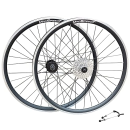 Madspeed7 Mountain Bike Wheel QR 29" 29er (ETRTO 622x19) MTB Mountain Bike Wheel Set + 10 speed cassette (11-36t) - Rim & Disc Brake Compatible - Sealed Bearings Hubs (Very Smooth Hubs) - Double Wall
