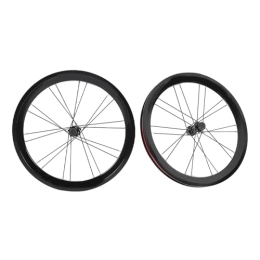 Quality Bike Wheelset – Stable Driving Mountain Bike Front and Rear Wheels for Folding Bikes-Black