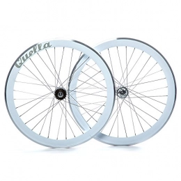 Quella Mountain Bike Wheel Quella 700C White Single Speed 40mm Deep-V Fixie Flip-Flop hub Wheels