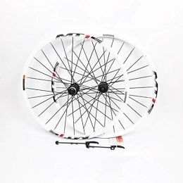 QXFJ Mountain Bike Wheel QXFJ 26 Inch MTB Bike Wheel / Cycle Wheel, Aluminum Alloy / Disc Brake / French Nozzle / 28 Stainless Steel Spokes Front And Rear / White / Quick Release / 28 Holes / Support 8-9-10-11 Speed