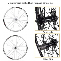 QXFJ Spares QXFJ 26-Inch MTB Bike Wheel / Mountain Bike Front Wheel, Disc Brake / V Brake / Suitable For 7-8-9 Speed Flywheel / American Valve / 32-Hole Spokes / Suitable For 26 * 1.35-26 * 2.215 Tires