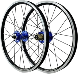 Rayblow Spares Rayblow 20In Wheelset, Bike Rim Disc Brake Quick Release Hub 32 Holes Mountain Bike Wheelset Aluminum Alloy Rim MTB Bicycle Cassette 1653g (Color : blue, Size : 20ich)