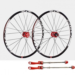 RXR Spares RC3 Ultralight Mountain Bike Wheel Set Aluminum Alloy Rim 120 Sounds 5 Bearing 26" / 27.5" / 29" Bicycle Disc Brake Quick Release Carbon Fiber Red Hub(Front Wheel+Rear Wheel) (Color : Red, Size : 29")