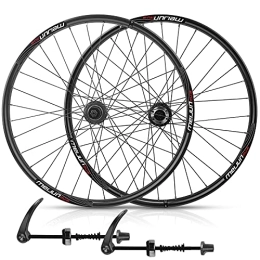 MZPWJD Mountain Bike Wheel Rims Mountain Bike Disc Brake Wheelset 26" Bicycle Rim QR Quick Release MTB Wheels 32H Hub For 7 / 8 / 9 / 10 Speed Cassette 2267g (Color : Black, Size : 26in)