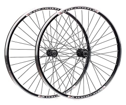 MZPWJD Spares Rims Mountain Bike Wheelset 26'700C Bicycle Rim V Brake MTB Wheels Bolt On Solid Shaft Hub For 6 / 7 / 8 / 9 Speed Rotary Flywheel (Color : Black, Size : 700C)
