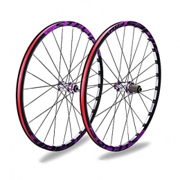 LIMQ Mountain Bike Wheel Road Bike Wheels 26" 27" Front Rear Wheel Rim Hub 1834g / Pair 24H 9, 10, 11 SPEED CASSETTE Load: 320kg, Purple-27.5inch