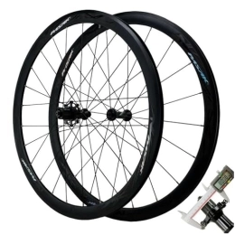 DYSY Spares Road Bike Wheelset 700C, Aluminum Alloy Racing Mountain V Brake Rim Quick Release Front & Rear Wheels 24H Bicycle Wheels for 7-11 Speed Cassette (Color : A)