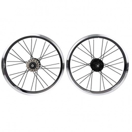 Buachois Mountain Bike Wheel Road Bike Wheelset Aluminium Alloy 16-Inch 305 Six-Nail Disc Brake 3 S-peed Mountain Disc Double Wall Front & Back Wheels (Black)