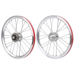 Buachois Mountain Bike Wheel Road Bike Wheelset Aluminium Alloy 16-Inch 305 Six-Nail Disc Brake 3 S-peed Mountain Disc Double Wall Front & Back Wheels (Silver)