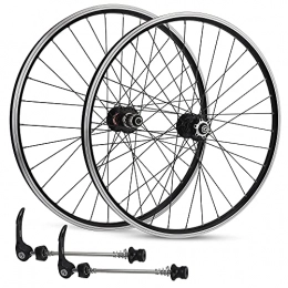 RUJIXU Mountain Bike Wheel RUJIXU MTB Bike Wheelset 26" 27.5''29in V / Disc Brake Mountain Wheels Bicycle Quick Release Double Wall Rim Sealed Bearing Aluminum Hub For 7-8-9-10 Speed Cassette (Color : Black, Size : 27.5inch)