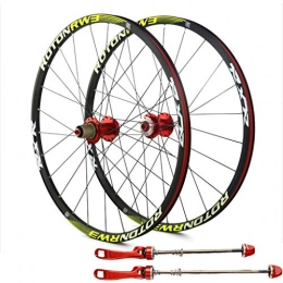RXR Spares RW3 Ultralight Mountain Bike Wheel Set Aluminum Alloy Rim 120 Sounds 5 Bearing 26" / 27.5" / 29" Bicycle Disc Brake Quick Release Red Hub(Front Wheel+Rear Wheel) (Color : Red, Size : 27.5")