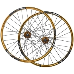 Samnuerly Mountain Bike Wheel Samnuerly 20" MTB Mountain Bike Wheelset 406 Bicycle Wheels Disc Brake Rim Quick Release Front Back Wheels 32H Hub For 7 8 9 10 Speed Cassette 1710g Gold