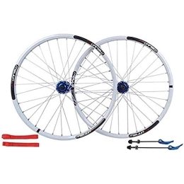 Samnuerly Mountain Bike Wheel Samnuerly bicycle wheelset 26 inch, double-walled aluminum alloy bicycle wheels disc brake mountain bike wheel set quick release American valve 7 / 8 / 9 / 10 speed (White)