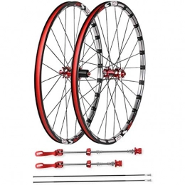 AIFCX Mountain Bike Wheel Set of Wheels Bike, Wall Double Alloy Disc Brake Rim Hub for 26 / 27.5 Inches Widths from 1.75"to 2.125" Tires, 7 / 8 / 9 / 10 / 11 Speed, Red-27.5inch