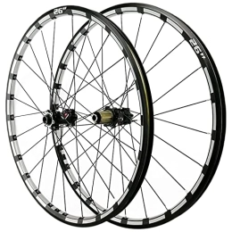 SHKY Spares SHKY Mountain Bike Wheelset, Aluminum Alloy Rim Disc Brake MTB Wheelset Thru Axle Front Rear Bicycle Wheels, Black Hub, 29in