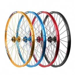 ASUD Mountain Bike Wheel Silver Alloy ATB Hub Quick Release Front Wheel Rear wheel Mountain bike disc brake wheel set (26 Inch), Blue