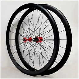 SLRMKK Spares SLRMKK Road Bicycle Wheelset 700C, Double Wall MTB V-Brake Cycling Wheels 40mm Racing Bike Wheel 24 Hole 8 / 9 / 10 / 11 / 12 Speed
