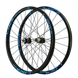 SN Mountain Bike Wheel SN 26 27.5 29 Inch Mountain Bike Wheelset Double Wall MTB Rim 6-Nail Disc Brake 6-claw Tower Base Quick Release For 8 9 10 11 12 Speed Wheel (Color : Black Hub blue label, Size : 29in)