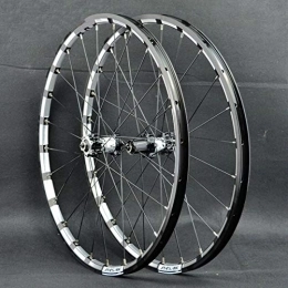 SN Mountain Bike Wheel SN 26 / 27.5 Inch Bike Wheelset, Mountain Bicycle Wheels Double Wall Rim Aluminum Alloy 24 Holes Quick Release Disc Brake For 7 / 8 / 9 / 10 / 11 / 12 Speed (Color : Black white hub, Size : 26inch)