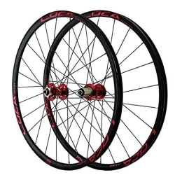 SN Mountain Bike Wheel SN 26 27.5 Inch Mountain Bike Wheelset MTB Bicycle Wheels Quick Release Ultra Light Alloy Rim Flat Spoke 8-12 Speed Cassette Hub Disc Brake (Color : Red Hub red label, Size : 26inch)