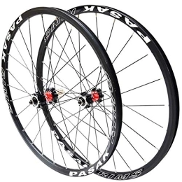 SN Spares SN 26 / 27.5 Inch Ultralight Mountain Bike Wheelset Front Rear Bicycle Wheel 24 Hole 4 Bearing Disc Brake Quick Release Double Wall Rim (Color : Black Carbon Red Hub, Size : 27.5inch)