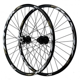 SN Mountain Bike Wheel SN Bicycle Wheel 26 / 27.5 / 29 Inch Mountain Bike Wheelset Double Wall MTB Rim Alloy Front 2 Rear 5 Bearing 7-12 Speed Quick Release Hub (Color : Black Hub gold label, Size : 29inch)
