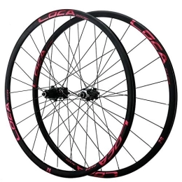 SN Mountain Bike Wheelset 26/27.5/29/700C Quick Release Straight Pull Disc Brake Wheel Rim Small Spline 7-12 Speed Front 20 Rear 24 Holes (Color : Black Hub red logo)