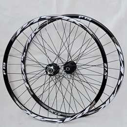SN Mountain Bike Wheel SN Mountain Bike Wheelset 26" / 27.5" / 29" Double Wall MTB Cycling Wheels Rim Front 2 Rear 4 Hub Cassette Disc Brake 7 8 9 10 11Speed Quick Release (Color : Black Hub silver label, Size : 29IN)