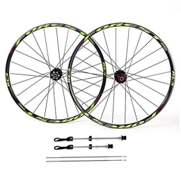 SN Mountain Bike Wheel SN Outdoor Bike Wheelsets 26, Double Wall 27.5 Inch MTB Wheels Quick Release Sealed Bearings 5 Palin Disc Brake 24 Hole 8 9 10 Speed Training (Color : Green, Size : 27.5inch)