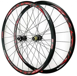 SN Mountain Bike Wheel SN Ultralight 700C Disc Brake Road Bike Wheelset Thru Axle Mountain Bike Front + Rear Wheel Cyclocross Road V / C Brake 7 / 8 / 9 / 10 / 11 / 12 Speed Wheel (Color : Red)