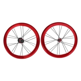 Socobeta Mountain Bike Wheel Socobeta 16 Inch Bike Wheels Mountain Bike Wheel Set 11 Speed Front 2 Rear 4 Bearings Wheels(red)