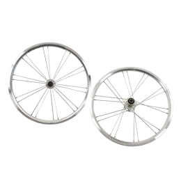 SPYMINNPOO Spares SPYMINNPOO Bikle Wheelset, 20 Inch 406 Bike Wheel Set Aluminum Alloy Mountain Bike Wheelset Front 100mm Back 130mm Silver