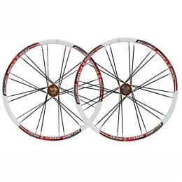 TANGIST Spares TANGIST Mountain Bike Wheelset 26 Inch Aluminum Alloy Disc Brake Mountain Cycling Wheels Quick Release 24H fit 8-11 Speed Cassette Bicycle Wheelset (Color : White-gold)