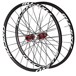SHKJ Spares Thru Axle Bike Wheelset 26 27.5 29 Inch Disc Brake MTB Front Rear Wheel Set Double Layer Rim Straight-Pull Hub For 7-11 Speed (Color : Red, Size : 26inch)