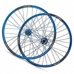 TianyiTrade Spares TianyiTrade 26 Inch Mountain Bike Wheelset Bicycle Wheel Disc Brake Double Wall Aluminum Alloy Quick Release 7 / 8 / 9 / 10 Speed Flywheel 32 Hole (Color : Blue)