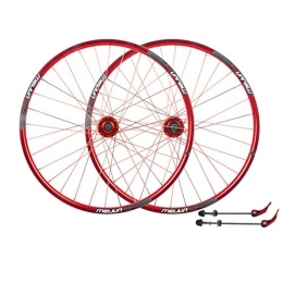 Training Rope Spares Training Rope Mountain Bike Wheelset Front And Rear Wheel set 26" Disc Brake Quick Release Bicycle Wheel Aluminum Alloy Wheel (Color : Red)